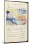 Carnet : Paysage et annotations manuscrites-Paul Signac-Mounted Giclee Print