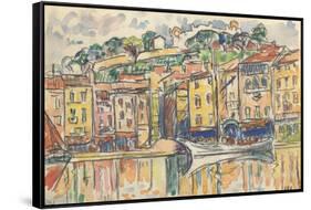 Carnet : Port d'une ville de la côte Méditérranéenne-Paul Signac-Framed Stretched Canvas