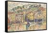 Carnet : Port d'une ville de la côte Méditérranéenne-Paul Signac-Framed Stretched Canvas