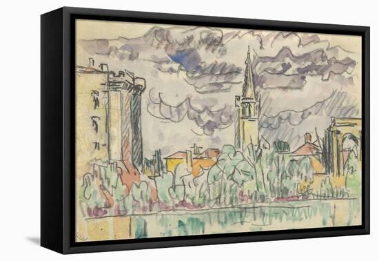 Carnet : Vue de Tarascon-Paul Signac-Framed Stretched Canvas