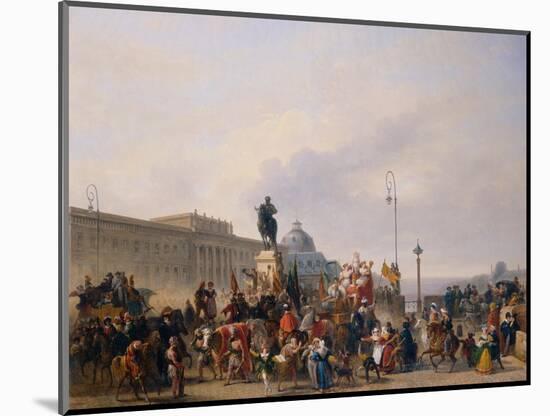Carnival at Pont Neuf, 1830-Guillaume Frederic Ronmy-Mounted Giclee Print