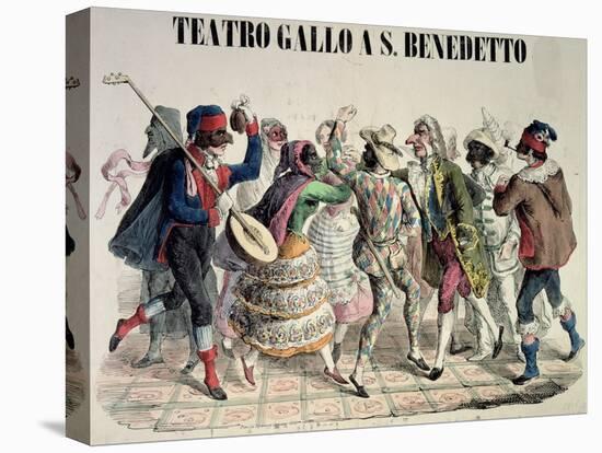 Carnival at the Theatre of S. Gallo and S. Benedetto, 1856-null-Stretched Canvas