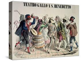 Carnival at the Theatre of S. Gallo and S. Benedetto, 1856-null-Stretched Canvas