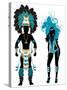 Carnival Blue Couple-BasheeraDesigns-Stretched Canvas