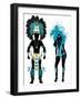 Carnival Blue Couple-BasheeraDesigns-Framed Art Print