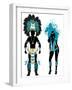 Carnival Blue Couple-BasheeraDesigns-Framed Art Print