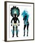 Carnival Blue Couple-BasheeraDesigns-Framed Art Print