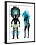 Carnival Blue Couple-BasheeraDesigns-Framed Art Print