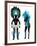 Carnival Blue Couple-BasheeraDesigns-Framed Art Print