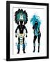 Carnival Blue Couple-BasheeraDesigns-Framed Art Print