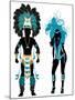 Carnival Blue Couple-BasheeraDesigns-Mounted Art Print