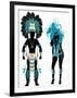 Carnival Blue Couple-BasheeraDesigns-Framed Art Print