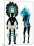 Carnival Blue Couple-BasheeraDesigns-Mounted Art Print