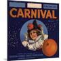 Carnival Brand - Anaheim, California - Citrus Crate Label-Lantern Press-Mounted Art Print