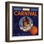 Carnival Brand - Anaheim, California - Citrus Crate Label-Lantern Press-Framed Art Print