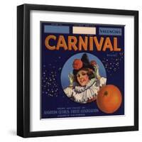 Carnival Brand - Anaheim, California - Citrus Crate Label-Lantern Press-Framed Art Print