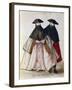 Carnival Characters in Venice from Illustrated Book of Venetian Costumes-null-Framed Giclee Print