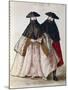 Carnival Characters in Venice from Illustrated Book of Venetian Costumes-null-Mounted Giclee Print