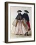Carnival Characters in Venice from Illustrated Book of Venetian Costumes-null-Framed Giclee Print