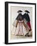 Carnival Characters in Venice from Illustrated Book of Venetian Costumes-null-Framed Giclee Print