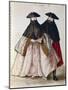 Carnival Characters in Venice from Illustrated Book of Venetian Costumes-null-Mounted Giclee Print