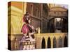 Carnival Costume and the Bridge of Sighs, Venice, Veneto, Italy-Simon Harris-Stretched Canvas