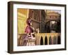 Carnival Costume and the Bridge of Sighs, Venice, Veneto, Italy-Simon Harris-Framed Photographic Print