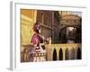 Carnival Costume and the Bridge of Sighs, Venice, Veneto, Italy-Simon Harris-Framed Photographic Print