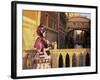 Carnival Costume and the Bridge of Sighs, Venice, Veneto, Italy-Simon Harris-Framed Photographic Print