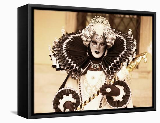 Carnival Costume, Venice, Veneto, Italy-Simon Harris-Framed Stretched Canvas