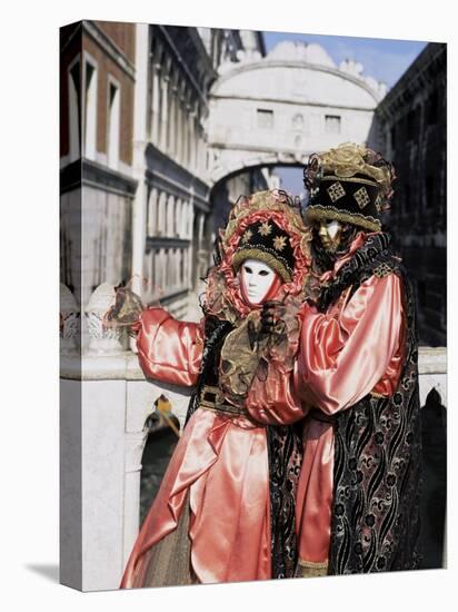 Carnival Costumes, Venice, Veneto, Italy-Simon Harris-Stretched Canvas