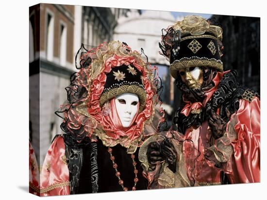 Carnival Costumes, Venice, Veneto, Italy-Simon Harris-Stretched Canvas