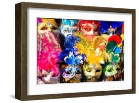 Carnival Face Masks Venice-null-Framed Art Print