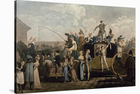 Carnival in 1810, Print by Philibert Louis Debucourt (1755-1832)-null-Stretched Canvas