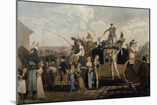Carnival in 1810, Print by Philibert Louis Debucourt (1755-1832)-null-Mounted Giclee Print