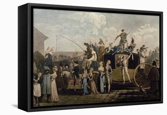 Carnival in 1810, Print by Philibert Louis Debucourt (1755-1832)-null-Framed Stretched Canvas