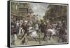 Carnival in Port of Spain, Trinidad-William Heysham Overend-Framed Stretched Canvas