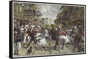 Carnival in Port of Spain, Trinidad-William Heysham Overend-Framed Stretched Canvas