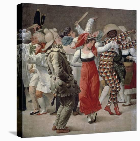 Carnival in Rome, 1828-Christoffer Wilhelm Eckersberg-Stretched Canvas