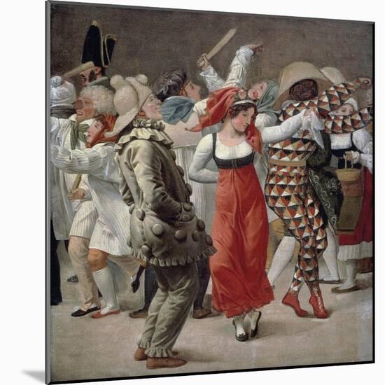 Carnival in Rome, 1828-Christoffer Wilhelm Eckersberg-Mounted Giclee Print