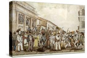 Carnival in Rome, 1830-Achille Pinelli-Stretched Canvas