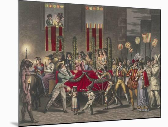 Carnival in Rome, Festival of the Moccoletti (Tapers), Italy, 19th Century-null-Mounted Giclee Print
