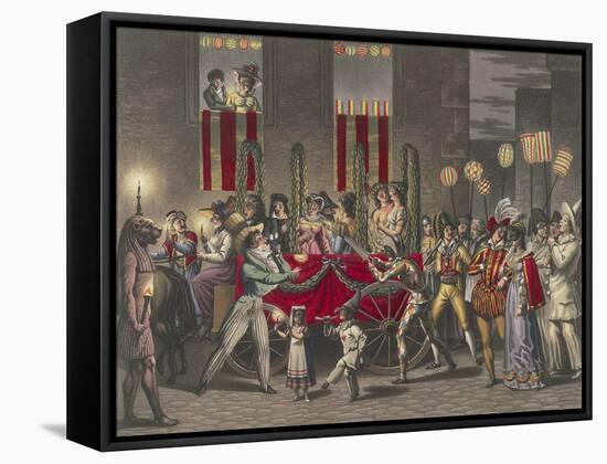 Carnival in Rome, Festival of the Moccoletti (Tapers), Italy, 19th Century-null-Framed Stretched Canvas