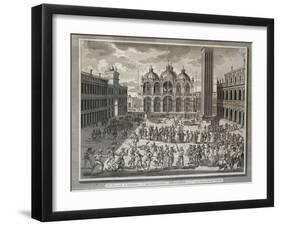 Carnival in St Mark's Square in Venice, Italy, 1757-null-Framed Giclee Print