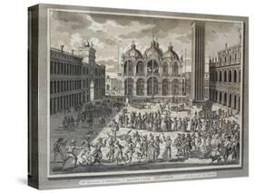 Carnival in St Mark's Square in Venice, Italy, 1757-null-Stretched Canvas