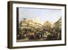 Carnival in the Square of the Holy Cross in Florence-Giovanni Signorini-Framed Giclee Print