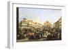 Carnival in the Square of the Holy Cross in Florence-Giovanni Signorini-Framed Giclee Print