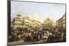 Carnival in the Square of the Holy Cross in Florence-Giovanni Signorini-Mounted Giclee Print