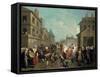 Carnival in the Streets of Paris, 1757-Etienne Jeaurat-Framed Stretched Canvas