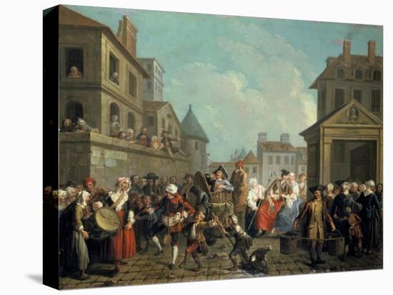 Carnival in the Streets of Paris, 1757-Etienne Jeaurat-Stretched Canvas